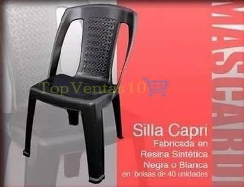 Oferta!! Silla Mascardi Modelo Capri Pack X 6 Un Negra