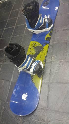 Snowboard Fijaciones Botas Equipo Completo Usado Snow Nieve