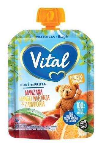 Vital Pure De Frutas En Papilla Mango Manzana Y Otros 90gr