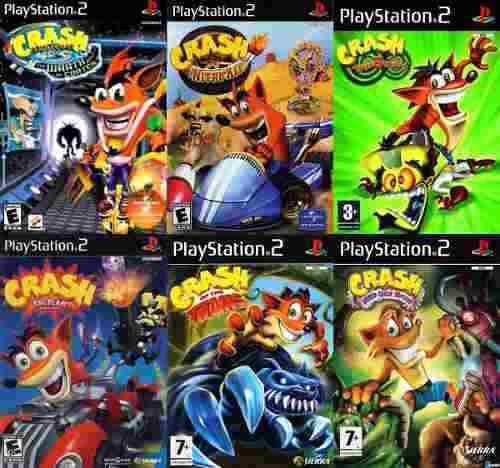 Crash Bandicoot Collection Juegos Playstation 2 (6 Discos)