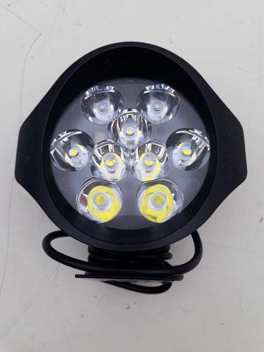 Faro Auxiliar 9 Led 27w. Universal Atv Moto 4x4 Redondo