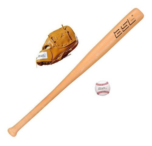 Bate Baseball 24 ´´+ Guante 9 ´´+ Pelota Beisbol Set Bsl
