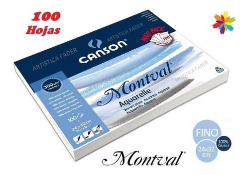 Block Canson Montval 24x32 300grs 100 Hojas Acuarela