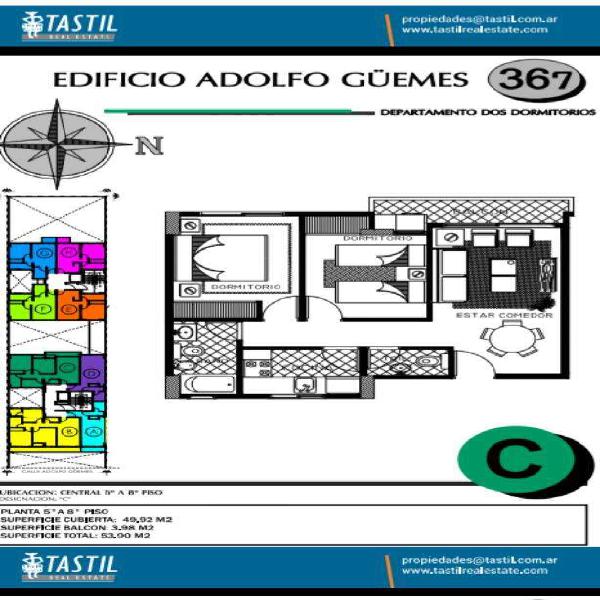 Departamento de 3 Dorm. A. Güemes 367.