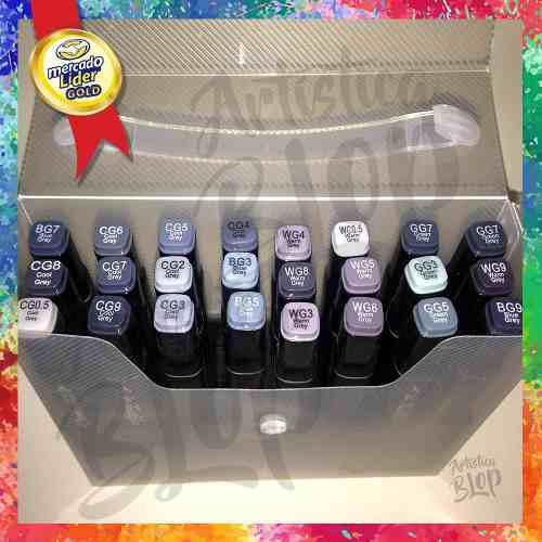 Set Marcadores 24 Grises Touch Manga Simil Copic Blackwork