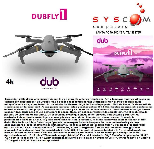 DRONE DUBE DUBEFLAY 1 CAMARA 4K