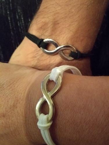 Duo Pulseras Cuero Simbolo Infinito Compartir Amistad Pareja