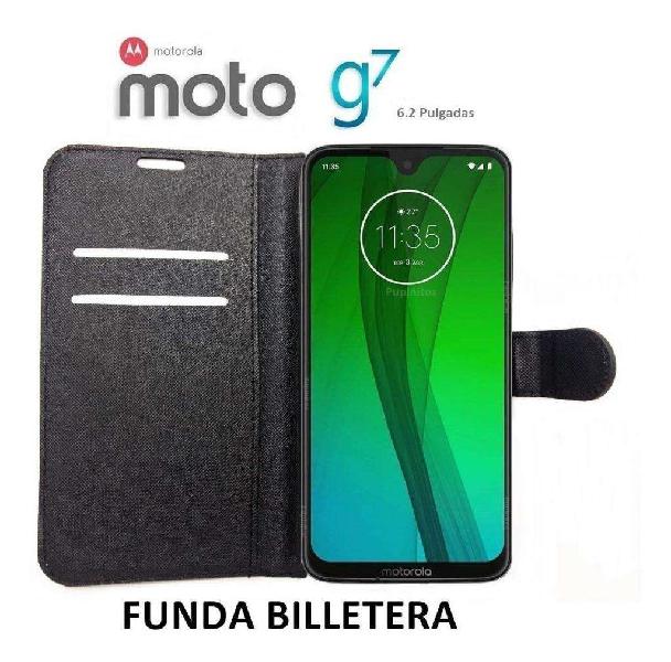 Funda Libro Estilo Billetera Motorola Moto G7 Rosario