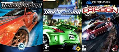 Need For Speed Underground 1 + 2 + Carbon - Pc Digital