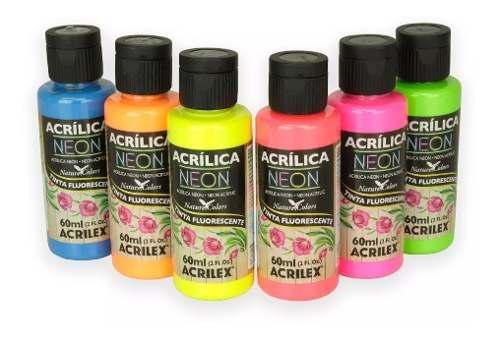 Acrilicos Neon Acrilex Tinta Fluorescente 60 Ml X Unidad