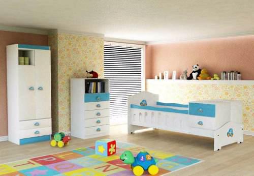 Combo Cuna Conjunto Dormitorio Infantil Bebe Funcional Smile