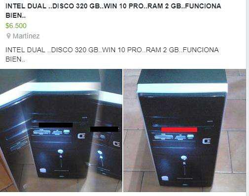 DUAL,,WINDOWS 10 PRO,,DISCO 320 GB,,RAM 2 GB DDR2,,FUNCIONA