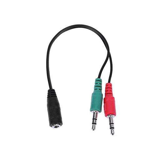Adaptador miniplug 4 polos a dos miniplug audio y microfono