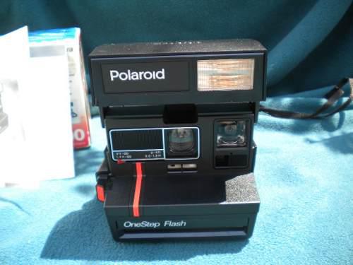 Antigua Camara Instantanea Polaroid Onestep Flash Caja Y Man