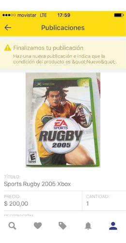 Juego Xbox Sports Rugby 2005