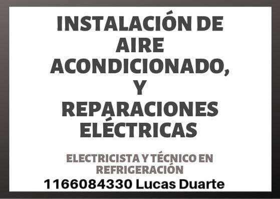 INSTALACIÓN DE AIRE ACONDICIONADO Y ARREGLOS ELECTRICOS