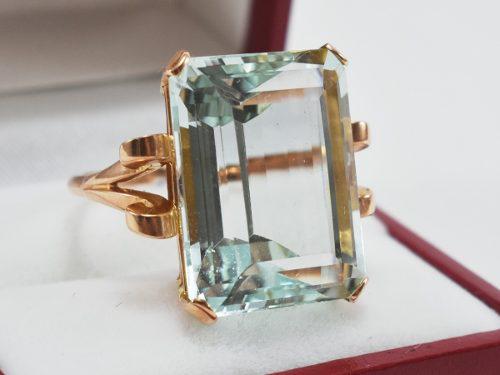 Anillo Oro 18k Aguamarina 23 Qtes Día Madre Adapt S/ Cargo