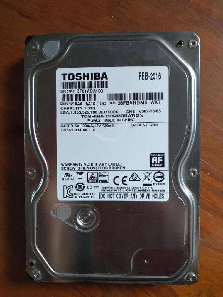 Disco Rigido p/PC Toshiba 1 TB - con sectores defectuosos -