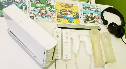 Nintendo Wii Rvl 001 Usa 4 Controles Excelente Estado