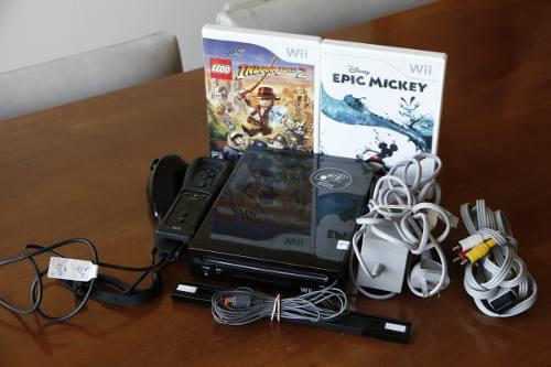 Nintendo Wii+1control Con Nchunk+2juegos En Excelente Estado