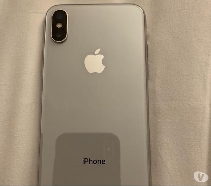 iPhone X 256gb Silver con funda de cuero más cristal