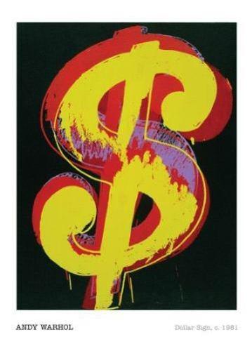 Andy Warhol - Dollar Sign, 1981 - 90 X 60 Cm