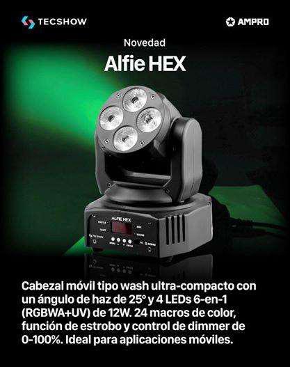 Cabezal Alfie HEX!!! RGBWAUV!!! 4 LED 12w 6 en 1 c/u!!! DMX,