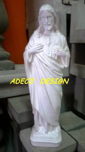 Escultura Estatua Sagrado Corazon 40 Cemento Jesus Religiosa