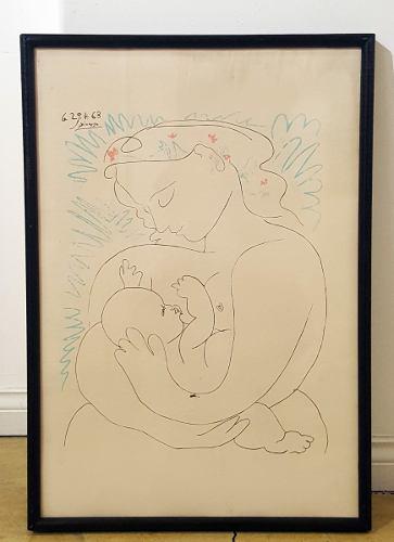 Picasso Maternidad Lámina Enmarcada