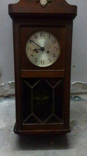 Reloj Pared Antiguo Péndulo Con Vidrio Biselado