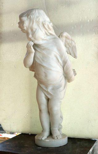 ngel Mármol Estatua Escultura Blanca - Antig La Rueda _ L