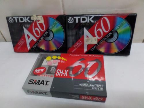 Cassette Virgen Tdk A60 Smat Sh-x 60 Minutos Lote X 3