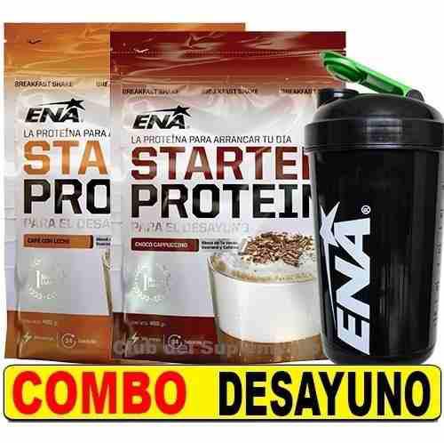 Combo Starter Protein Ena Capuccino & Café 400 Grs + Shaker