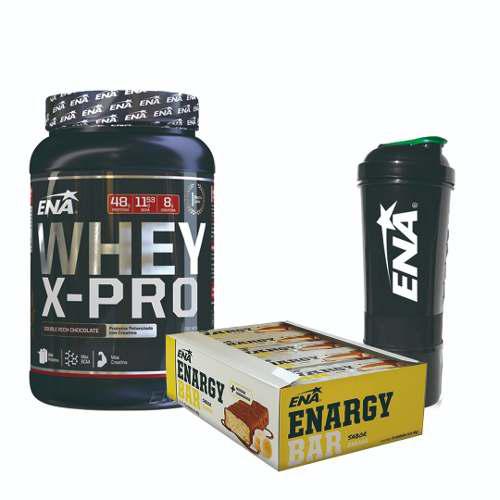 Whey X Pro 1 Kg Ena Caja Barras Proteicas + Shaker Plus
