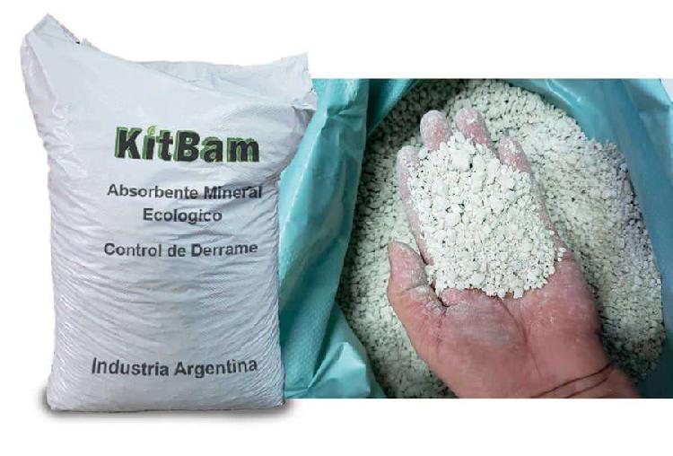 Absorbente Mineral Ecológico De Hidrocarburos Kitbam 20 Kg