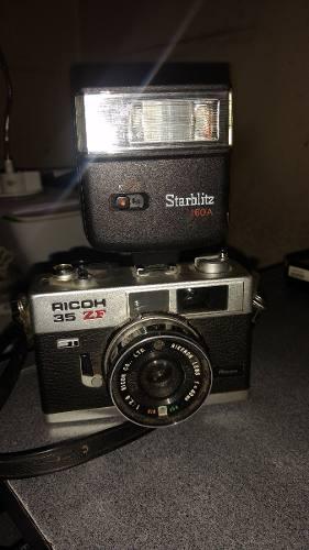 Camara 35mm Ricoh + Flash De Regalo