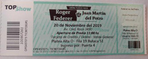 Entrada Federer Vs Del Potro!!!!