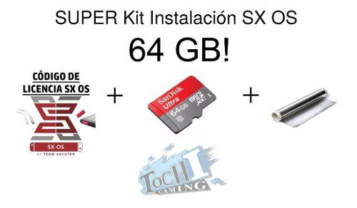 Switch Kit Instacion Flash Sx Os Sd 64gb+ Regalos+ Licencia