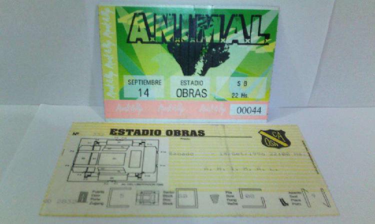 A.N.I.M.A.L. entrada de colección Estadio Obras 14/09/1996