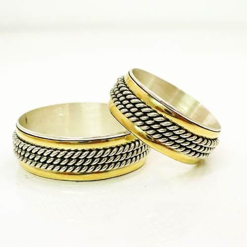 Alianzas Oro Y Plata Para Casamiento - Anillos De Compromiso