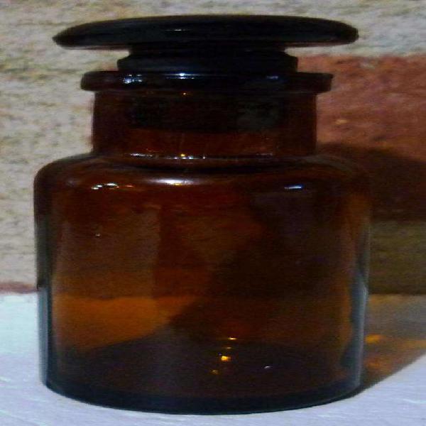 Frasco antiguo de vidrio caramelo Farmacia 9,5 cm