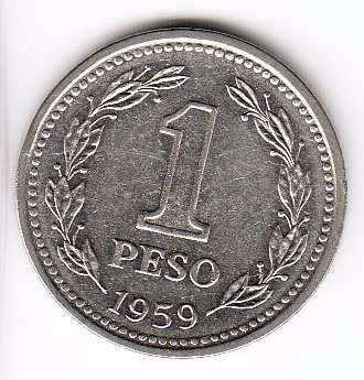 Moneda 1 peso moneda nacional 1959