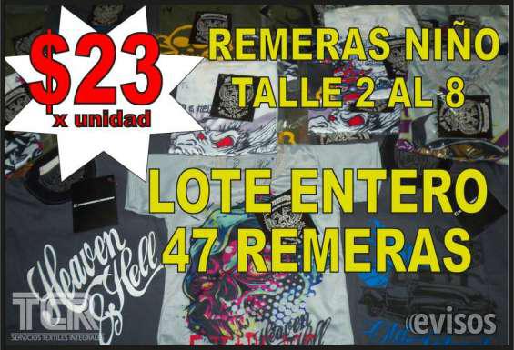 Lote discontinuo remeras niño ideal revendedores y