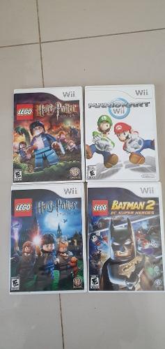 Lote De 4 Juegos Wii Originales: Mario Kart, Batman Y Hp4y7