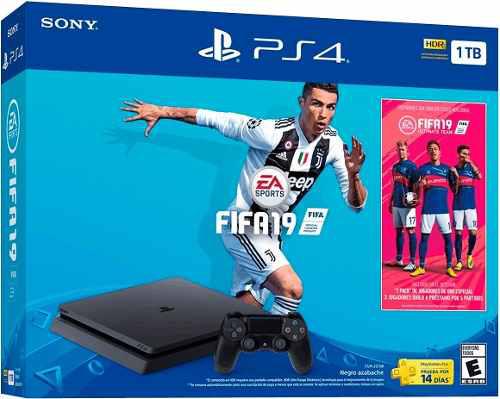 Playstation 4 1tb + 1 Joystick + Fifa 2019 + Plus 14 Dìas