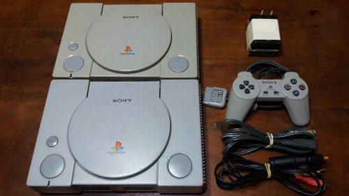 2 Playstation Con Cable Av - Transformador Y Joystick