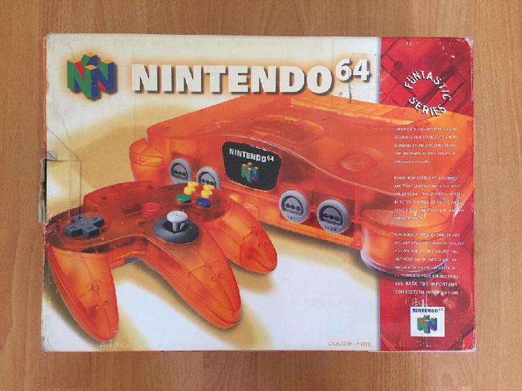 Nintendo 64 naranja con caja, manuales y garantía original