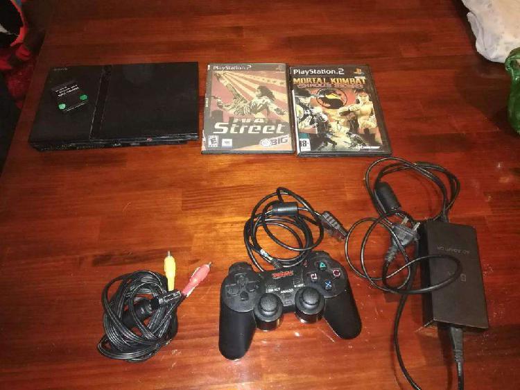 Playstation 2 Chipeada Con Juegos Y Joystick Hooligans