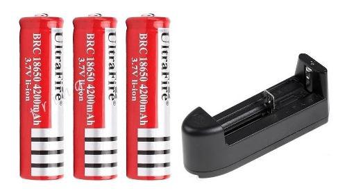 Cargador Baterias Li-on Universal + 3 Pilas 18650 4200 Mah