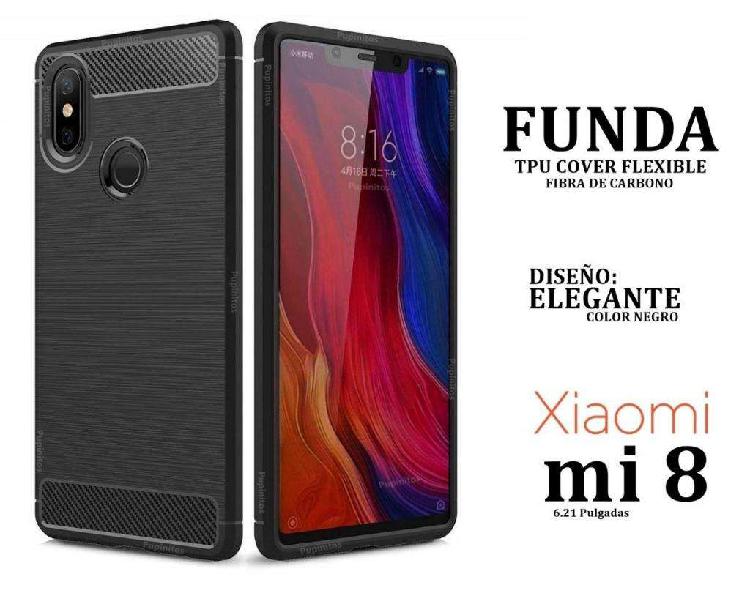Funda Elegante Fibra De Carbono Xiaomi Mi 8 Rosario